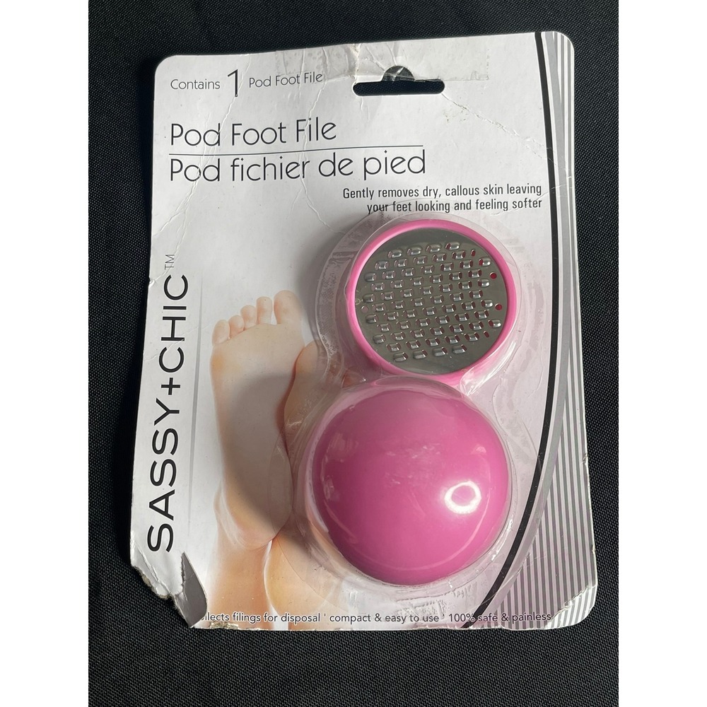 Sassy+Chic Pod Foot File Callus Remover Pink Metal Shaver with Emery Pad 230738